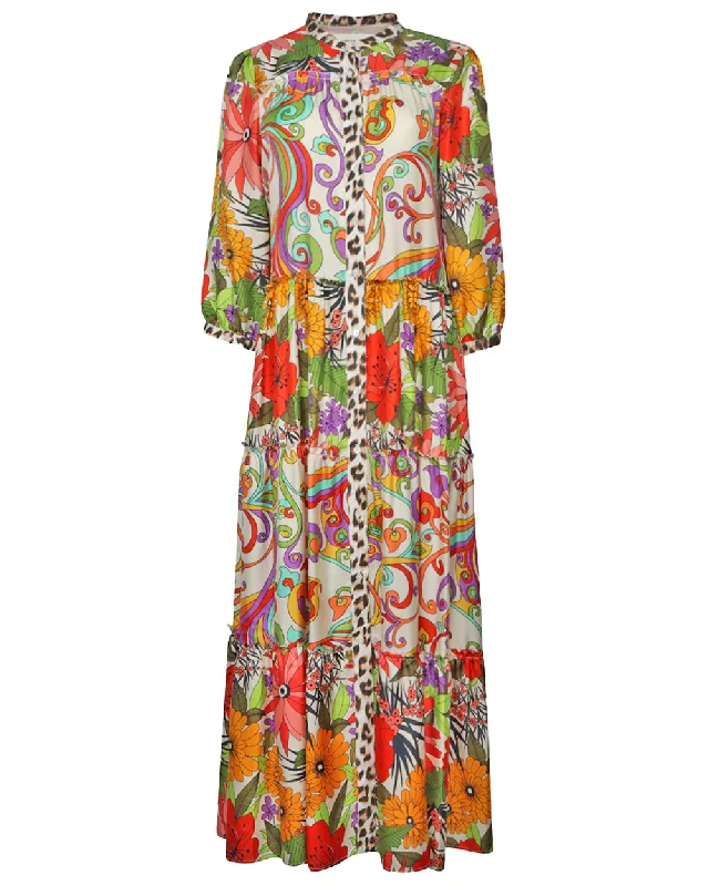 Arabesqes Pop Flore Maxi Dress Comfortable Ruffle Hem Maxi Dress