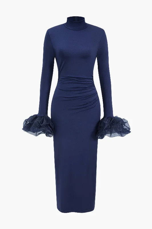 Bell Sleeve Long Sleeve Maxi Dress Trendy Maxi Dress with Straps