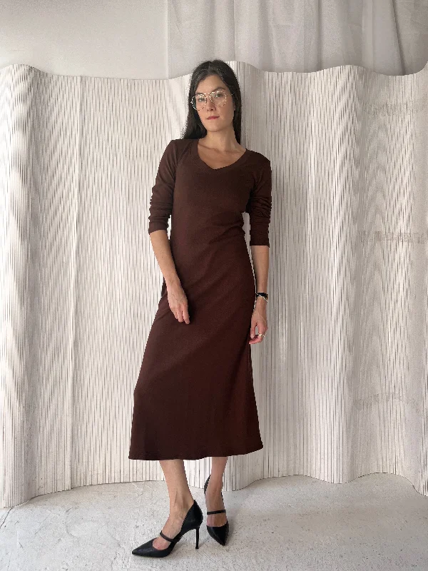 Moda International brown cotton maxi dress Fashionable Chiffon Tiered Maxi Dress