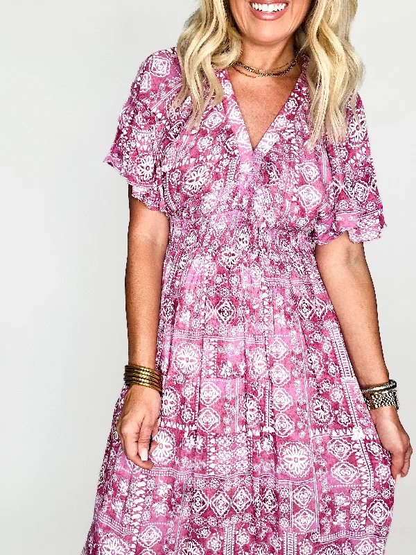 Ruffled Grace Maxi Dress Trendy Floral Print Maxi Dress