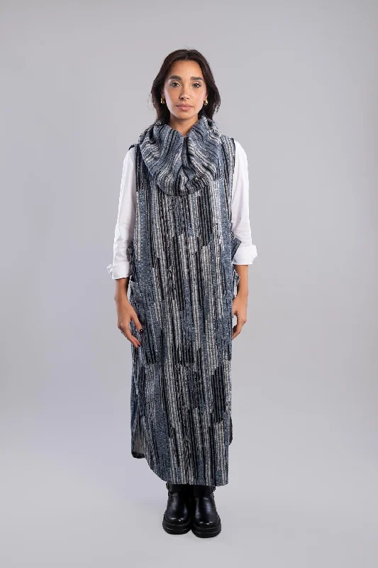Striped Winter Maxi Dress - Zola Trendy V-Neck Maxi Dress