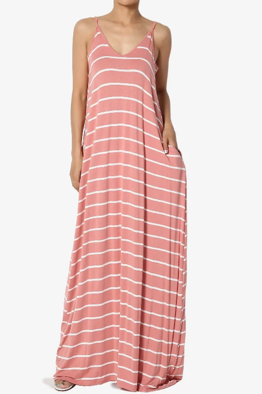 Adilette Striped Cami Maxi Dress PLUS Fashionable Faux Wrap Maxi Dress