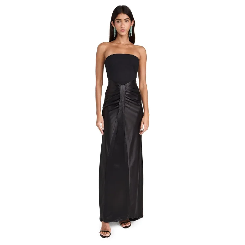 Staud Women's Wayfaring Maxi Dress, Black Fashionable Button-Down Maxi Dress