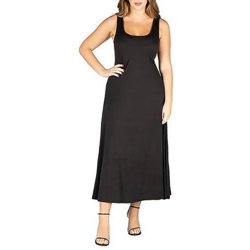 Plus Womens T-Shirt Dress Racerback Maxi Dress Stylish Pleated A-Line Maxi Dress