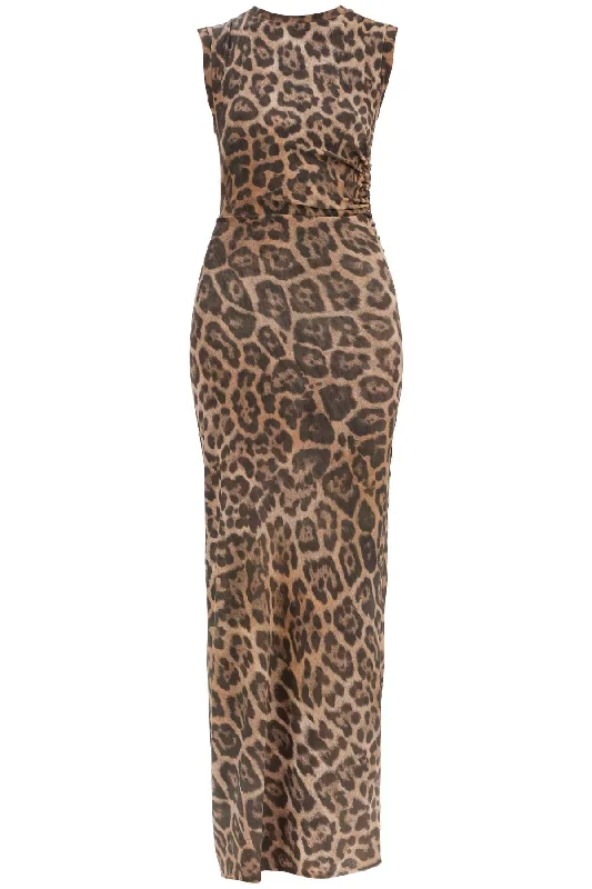 Stella Mccartney Women's "Animal Print Sleeveless Maxi Dress In Cozy Cold-Shoulder Maxi Dress