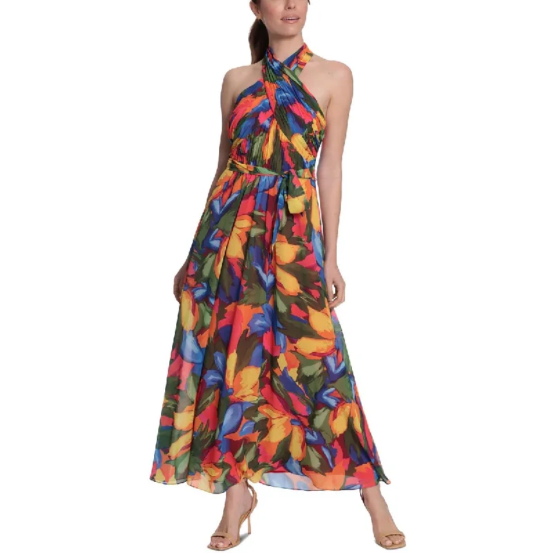 Womens Polyester Maxi Dress Elegant Maxi Dress with Slit