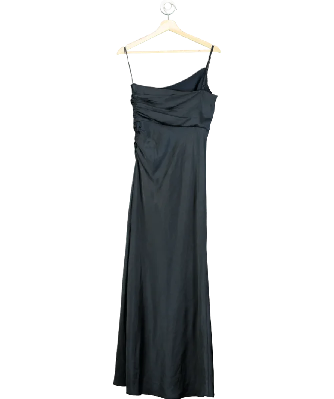 FOREVER NEW Blue Kelly One Shoulder Satin Maxi Dress UK 8 Stylish Off-Shoulder Maxi Dress