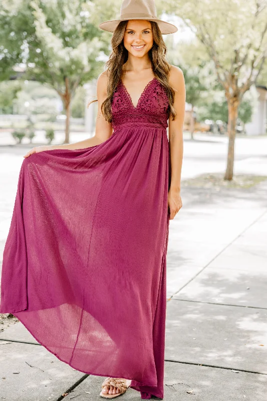 Full Of Grace Wine Red Maxi Dress Comfortable Cotton Maxi Dress