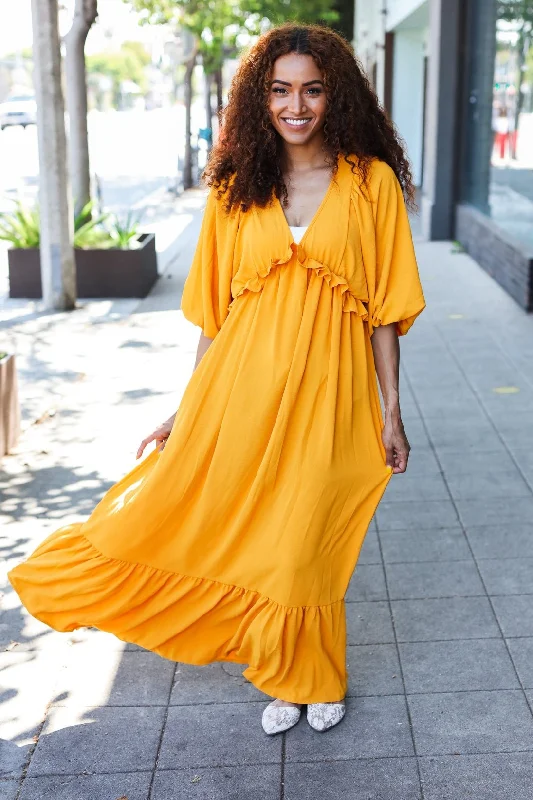 Marigold Flutter Embellished Maxi Dress Elegant Velvet Maxi Dress