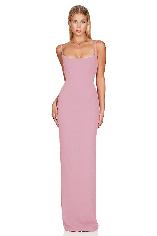 Nookie Bailey Maxi Dress - Antique Rose Elegant Pleated Maxi Dress