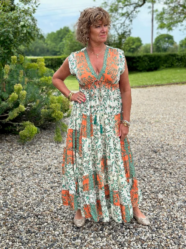 Pippa Maxi Dress | Orange Elegant Wraparound Maxi Dress