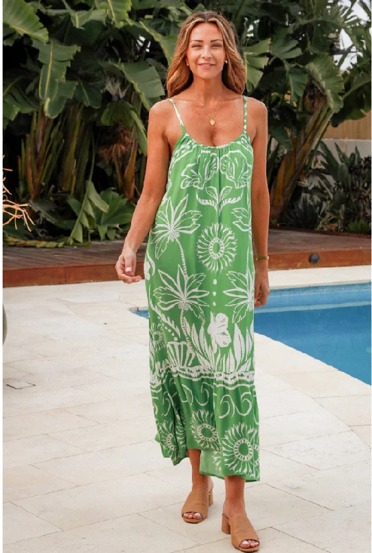 Taylor Maxi Dress - Green Cozy Wrap Maxi Dress