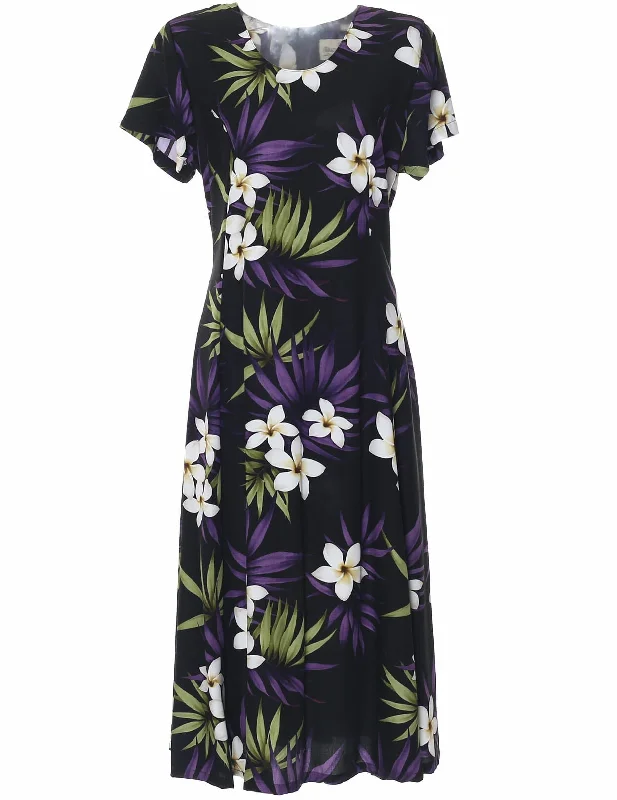 Alohi Knee Length Women Dress w/Sleeves