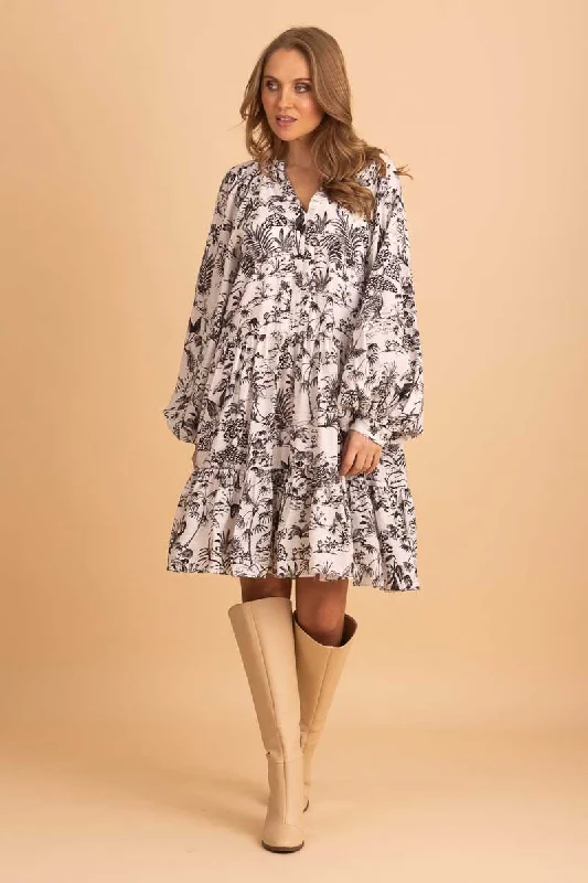 Arabella Dress B & W Print