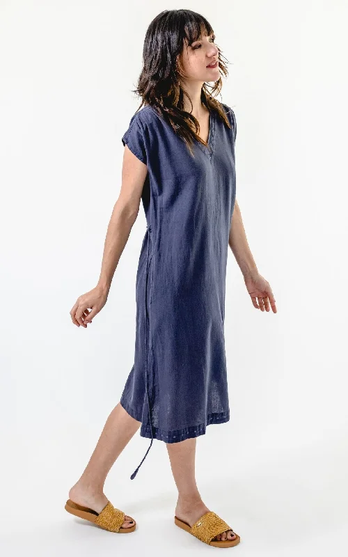 Aurora Dress | Embroidered - Dusty Grey