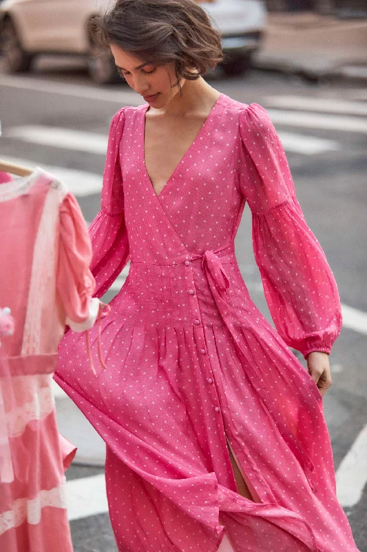 Bevelyn Dress Hot Pink Cherry