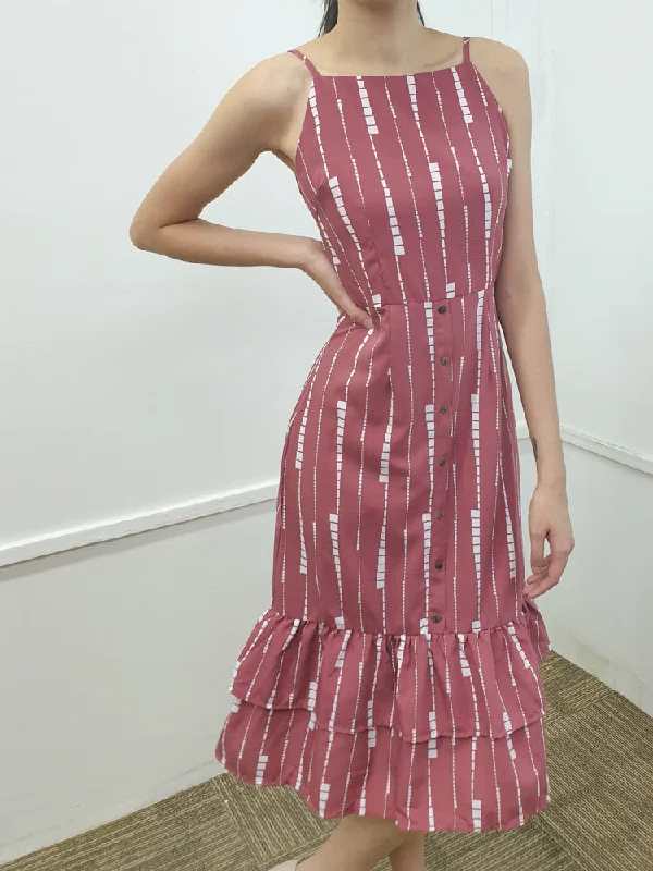 Button Down Ruffled Dress
