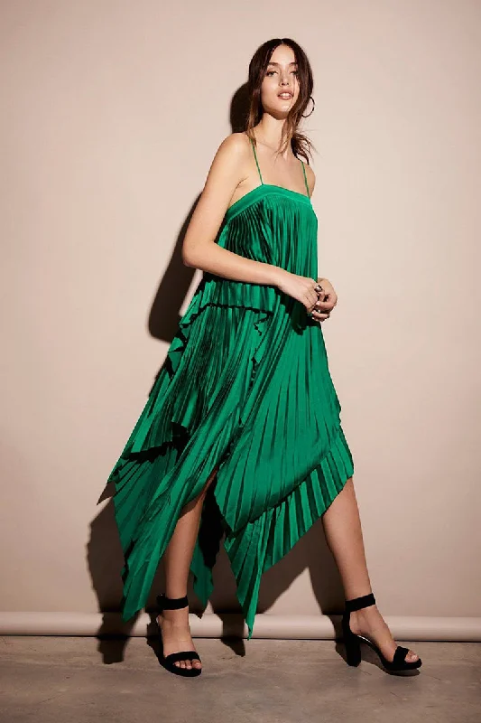 Cedar Pleat Dress Green