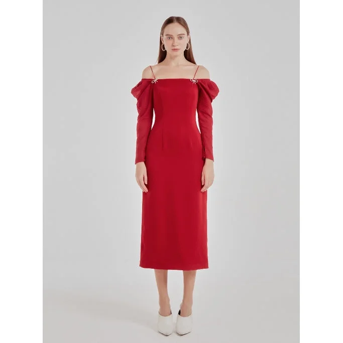 Combanation Red Fitted Dress