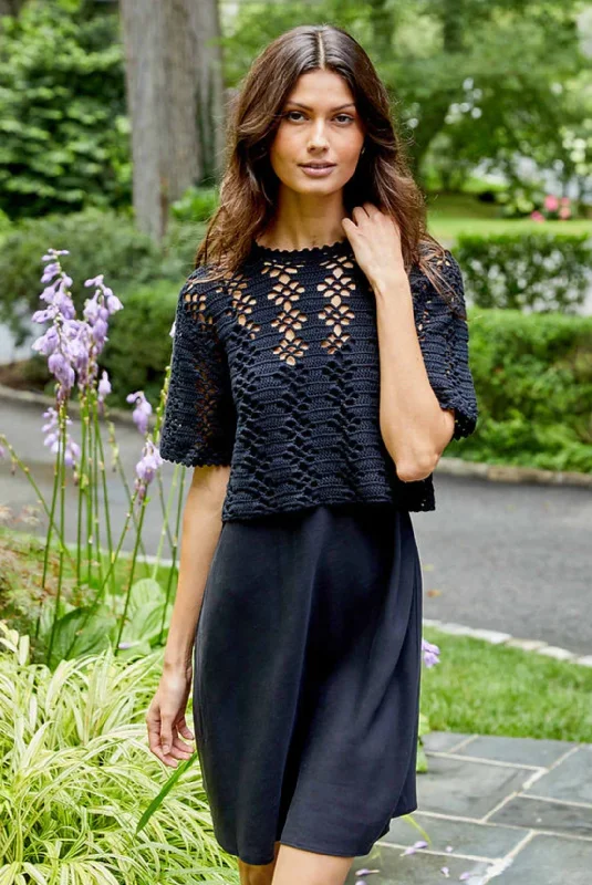 Tes Sweater Dress Combo in Black