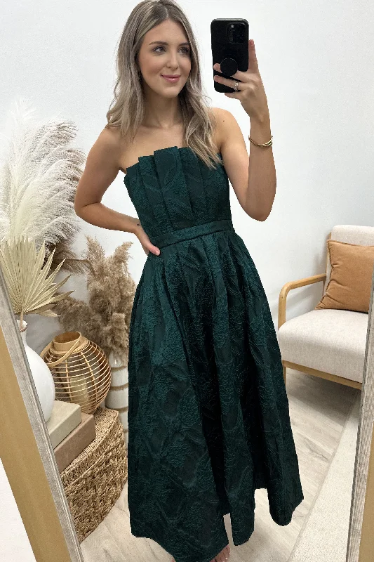 "Draped With Elegance" Dress (Hunter Green)
