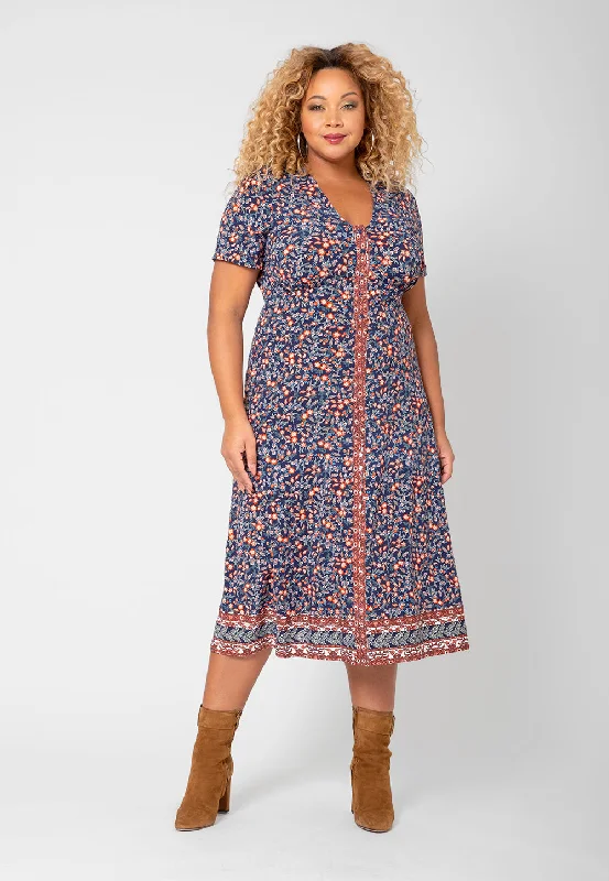 Leota Women's Francesca Dress Blue Size 1X