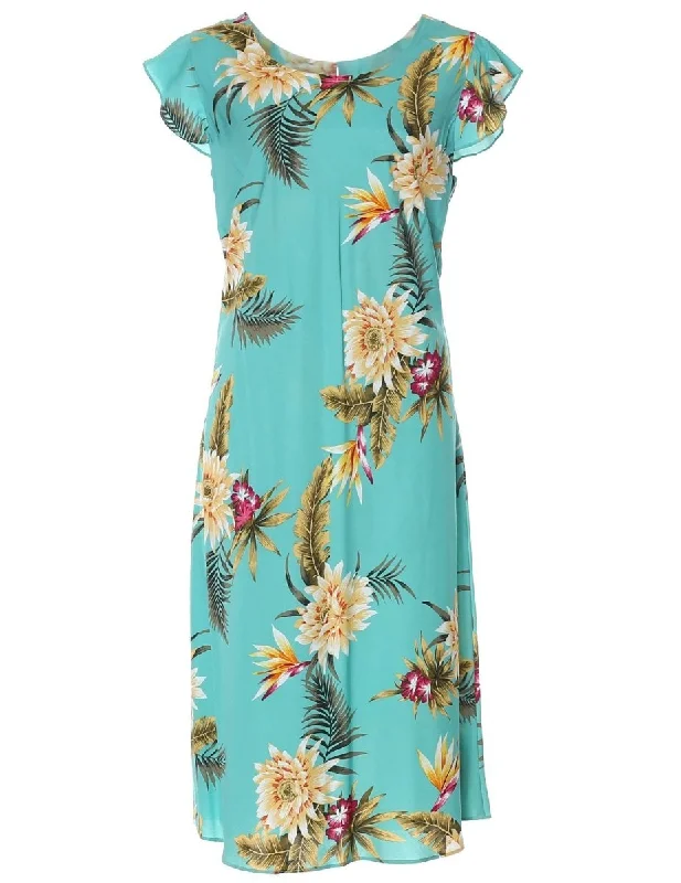 Hawaiian Dress w/ Sleeves Island Ceres Knee Length