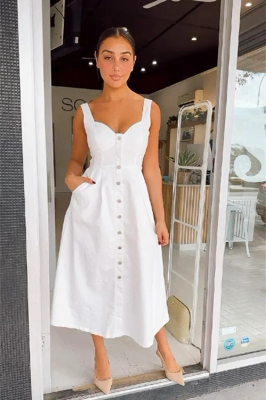 LUCIE WHITE DENIM DRESS