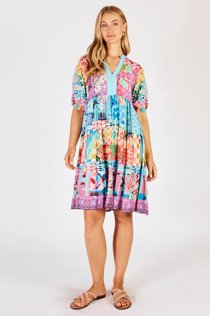 Lula Life Aliah Tiered Dress Multi S