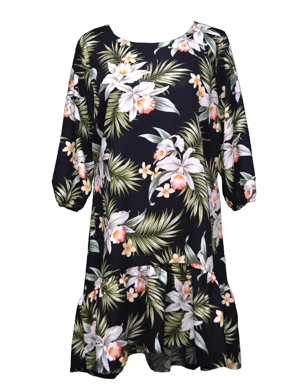 Makaola Rayon Hawaiian Dress with 3/4 Sleeves