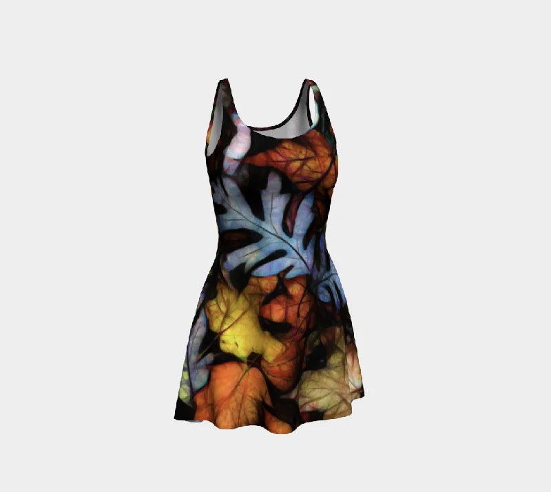 Mid October Leaves Flare Dress