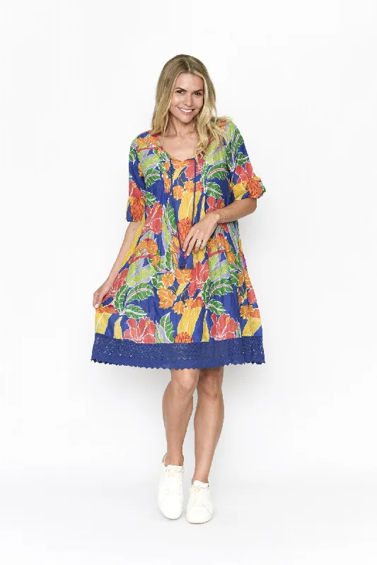 One Summer Hannah Tunic Boho Dress Tropical Multi