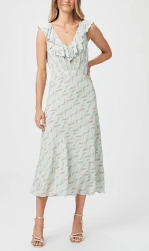 Paige Shona Dress Dusty Sage Multi