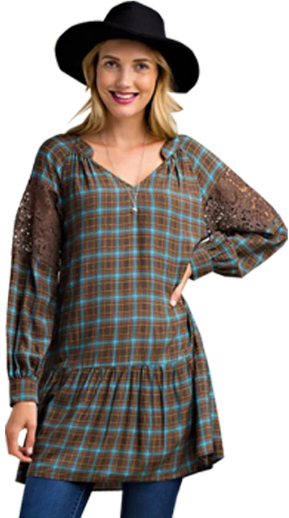 Plaid & Lace Dress