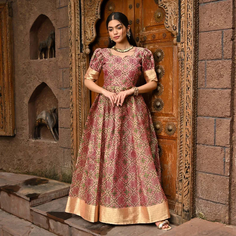Saanvi Pink Fit & Flare Dress