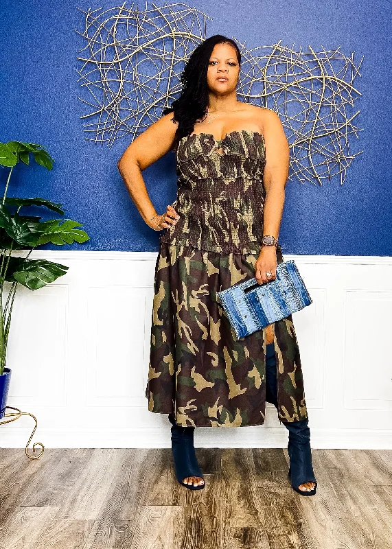 Statements Were Made Camo Dress (FINAL SALE)