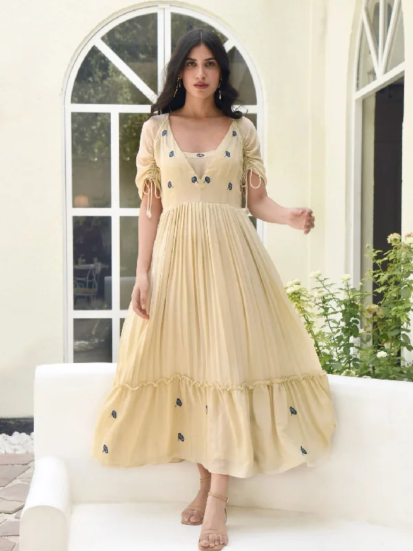 Ivory Silk Floaty Silhouette Porcelain Dress