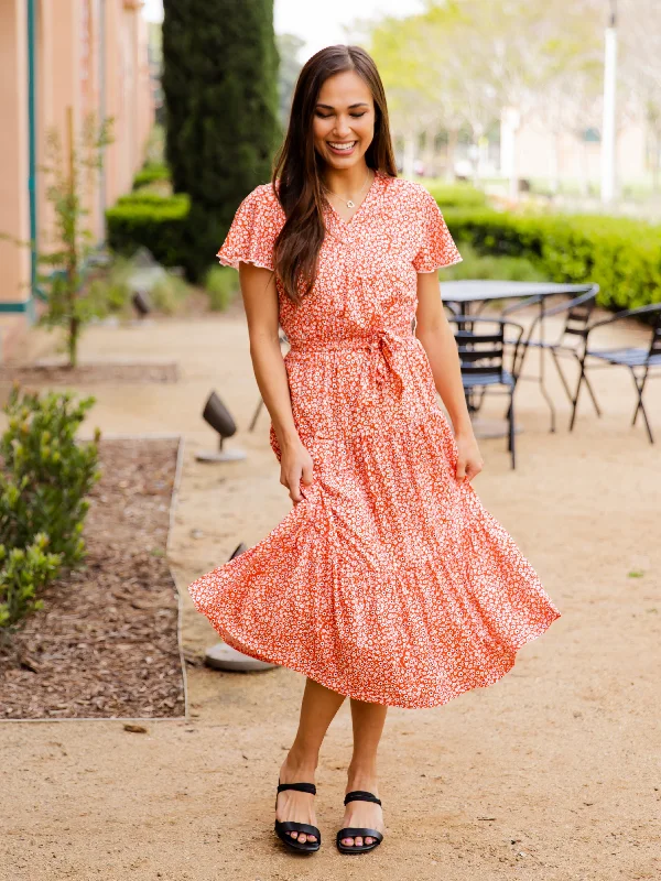Floral Red Orange
