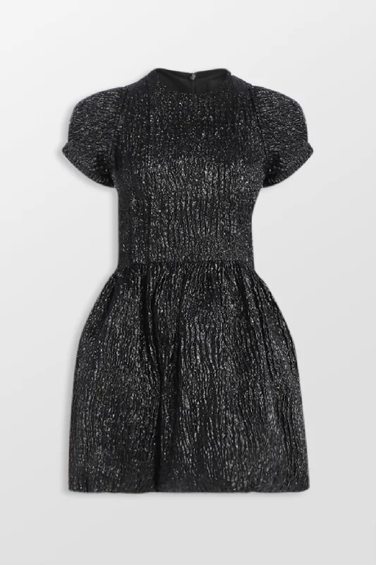 Cloque Puff Fitted Mini Dress Fashionable Party Mini Dress
