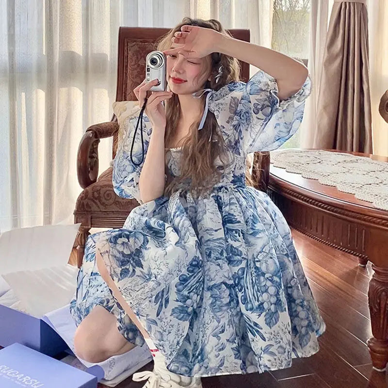 Girlary French Puff Short Sleeve Princess Dress Women's Slim Waist Wrapped Mini Dresses 2023 Summer Fashion New Fashion Vestidos Chic Mini Dress with V-Neck Girlary French Puff Short Sleeve Princess Dress Women's Slim Waist Wrapped Mini Dresses 2023 Summer Fashion New Fashion Vestidos Chic Mini Dress with V-Neck
