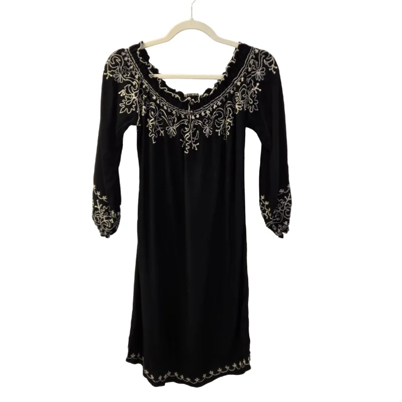 Lucky Brand Embroidered Boho Mini Dress Size XS Elegant Satin Mini Dress