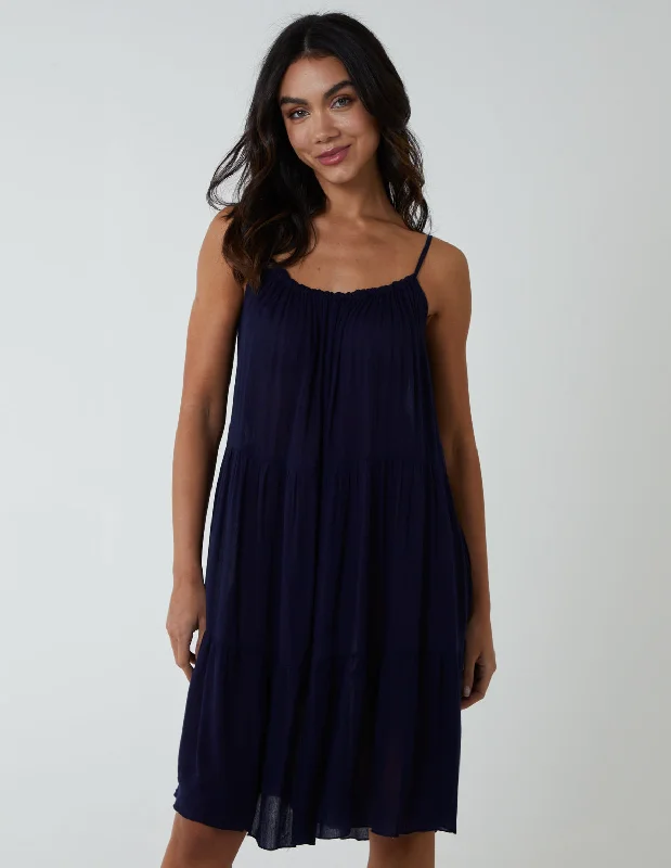 Tiered Cami Mini Dress Stylish Short Sleeve Mini Dress