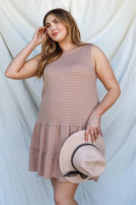 Plus Apricot Textured Ruffle Hem Open Back With Self-tie Detail Mini Dress Elegant Off-Shoulder Dress Mini Plus Apricot Textured Ruffle Hem Open Back With Self-tie Detail Mini Dress Elegant Off-Shoulder Dress Mini