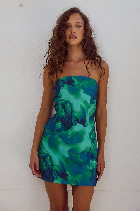 PRIMROSE MINI DRESS - CALISTA GREEN Casual V-Neck Mini Dress