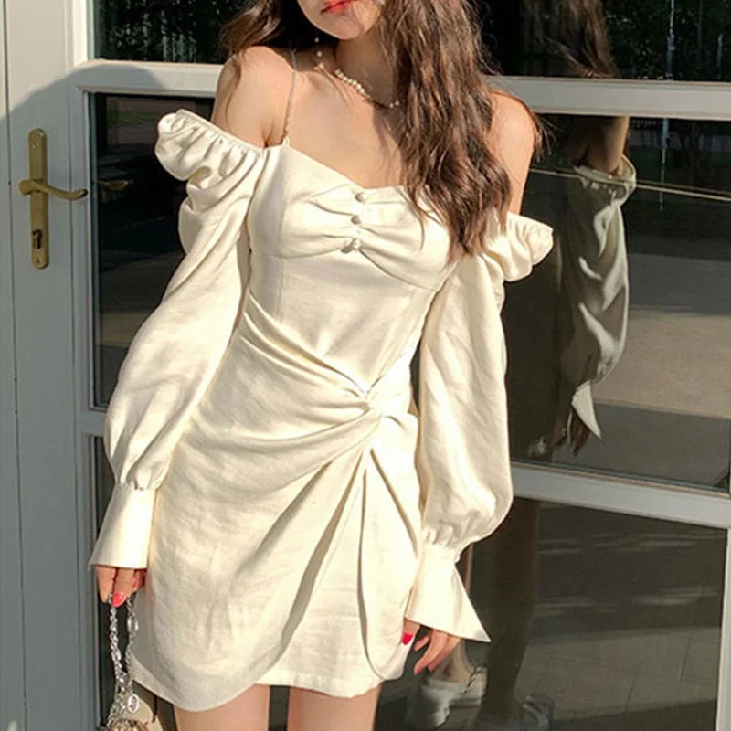 Summer Designer Kawaii Dress Women Elegant Strap Solid Sweet Mini Dress Female French High Street Party Night Mini Dress 2021 Trendy Button-Detail Mini Dress Summer Designer Kawaii Dress Women Elegant Strap Solid Sweet Mini Dress Female French High Street Party Night Mini Dress 2021 Trendy Button-Detail Mini Dress