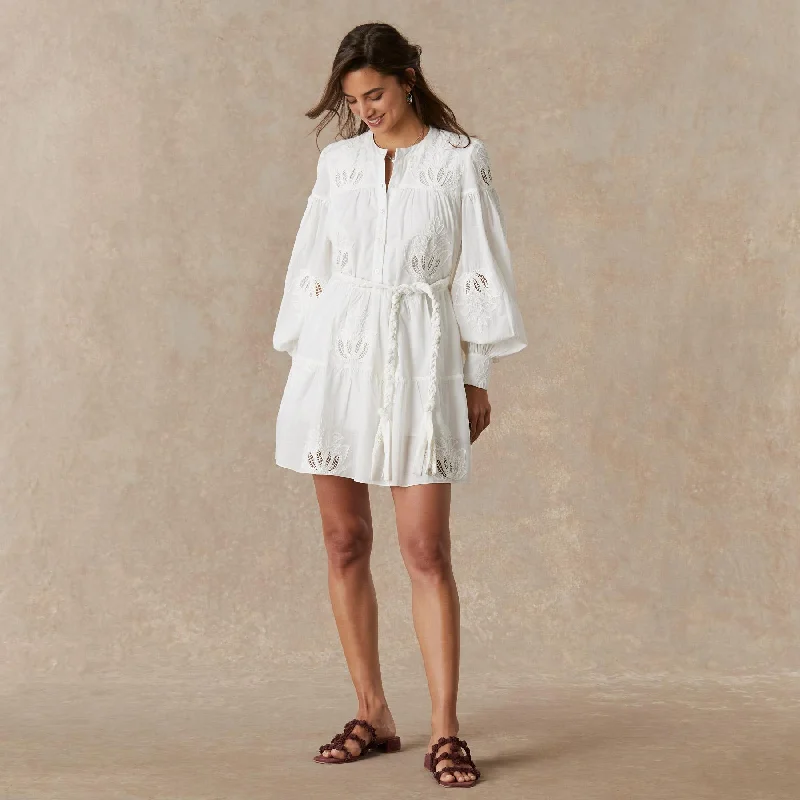 White Lotus Mini Dress Fashionable A-Line Mini Dress