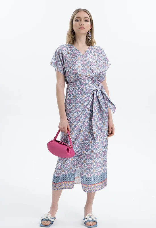 Allover printed Wrap Skirt linen skirt airy