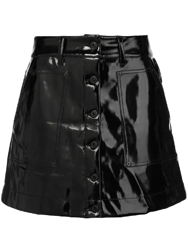 PSWL Vinyl Mini Skirt ruffled skirt detail