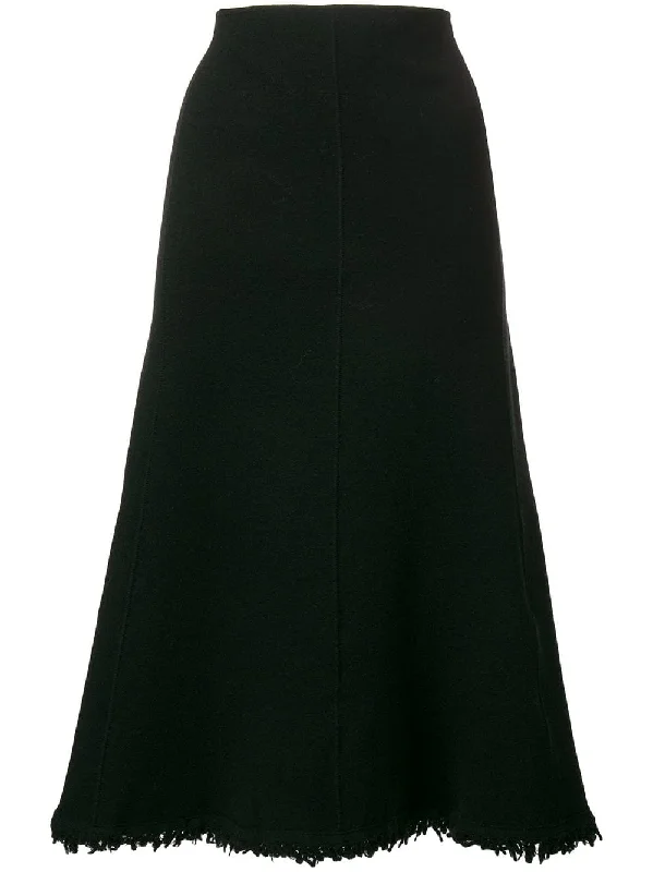 frayed hem a-line skirt velvet skirt plush