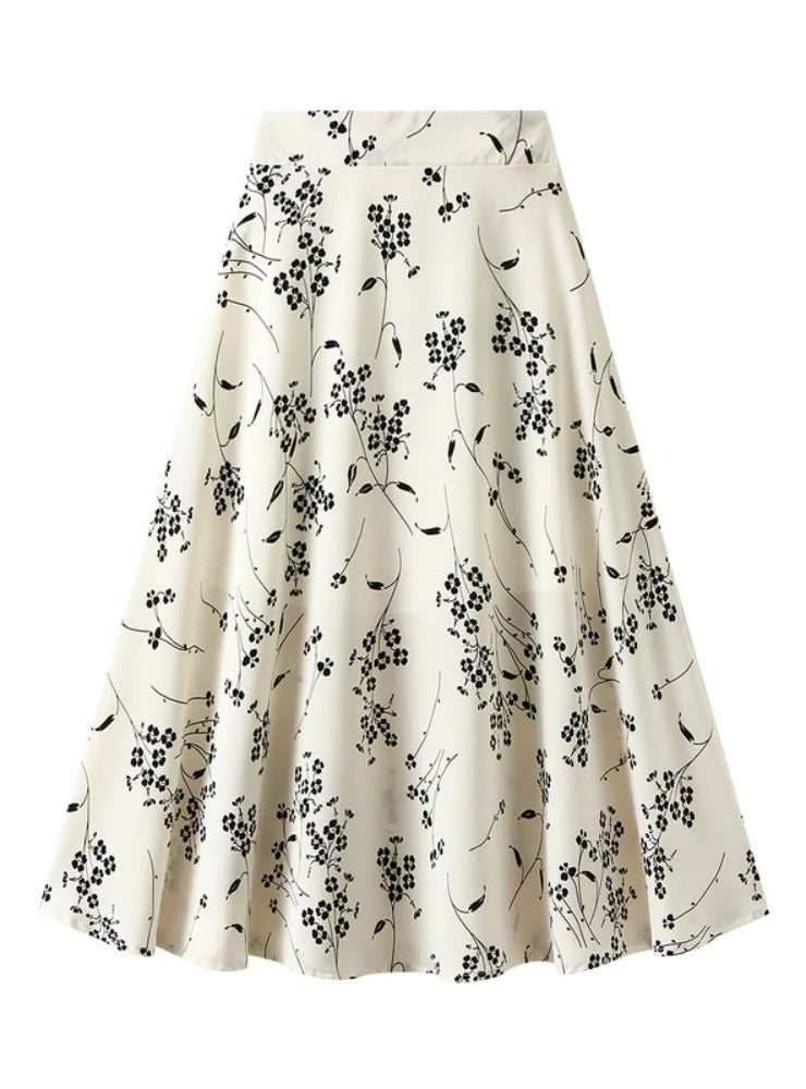 FLORAL SMALL PLUM BLOSSOM PRINT SKIRT corduroy skirt comfortable